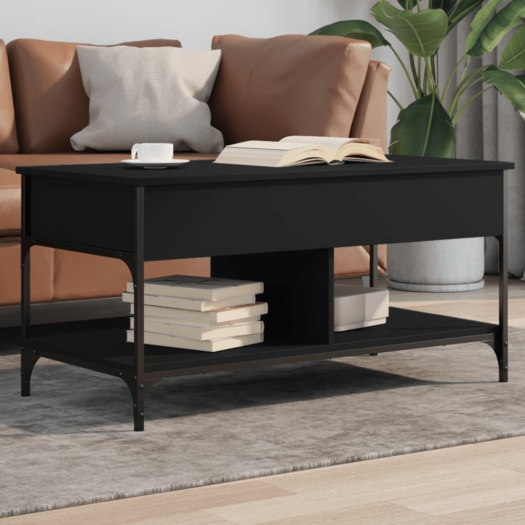 Thumbnail - vidaXL Couchtisch Schwarz 100x50x50 cm Holzwerkstoff und Metall