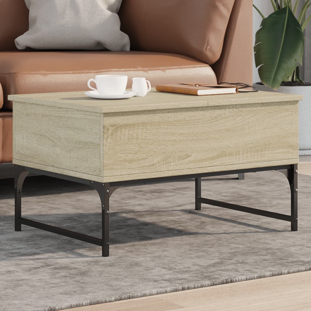 Couchtisch Sonoma-Eiche 70x50x40 cm Holzwerkstoff und Metall