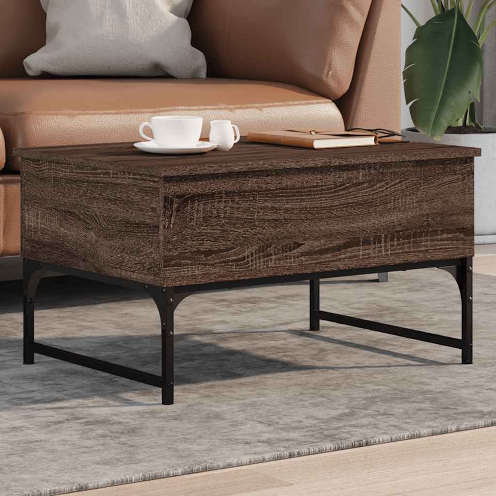 Thumbnail - vidaXL Couchtisch Braun Eichen-Optik 70x50x40 cm Holzwerkstoff Metall