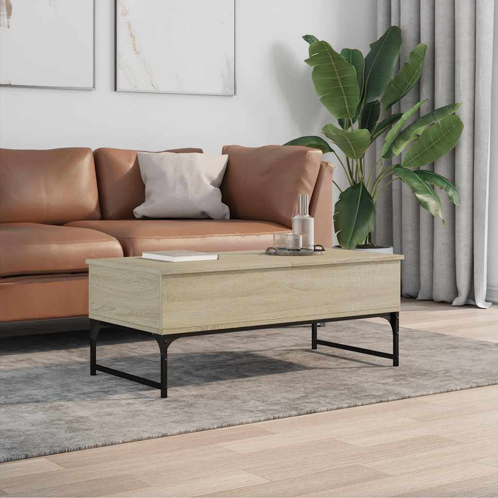 Thumbnail - vidaXL Couchtisch Sonoma-Eiche 100x50x40 cm Holzwerkstoff und Metall