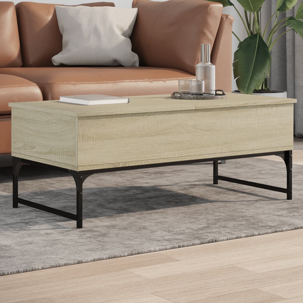 Thumbnail - vidaXL Couchtisch Sonoma-Eiche 100x50x40 cm Holzwerkstoff und Metall