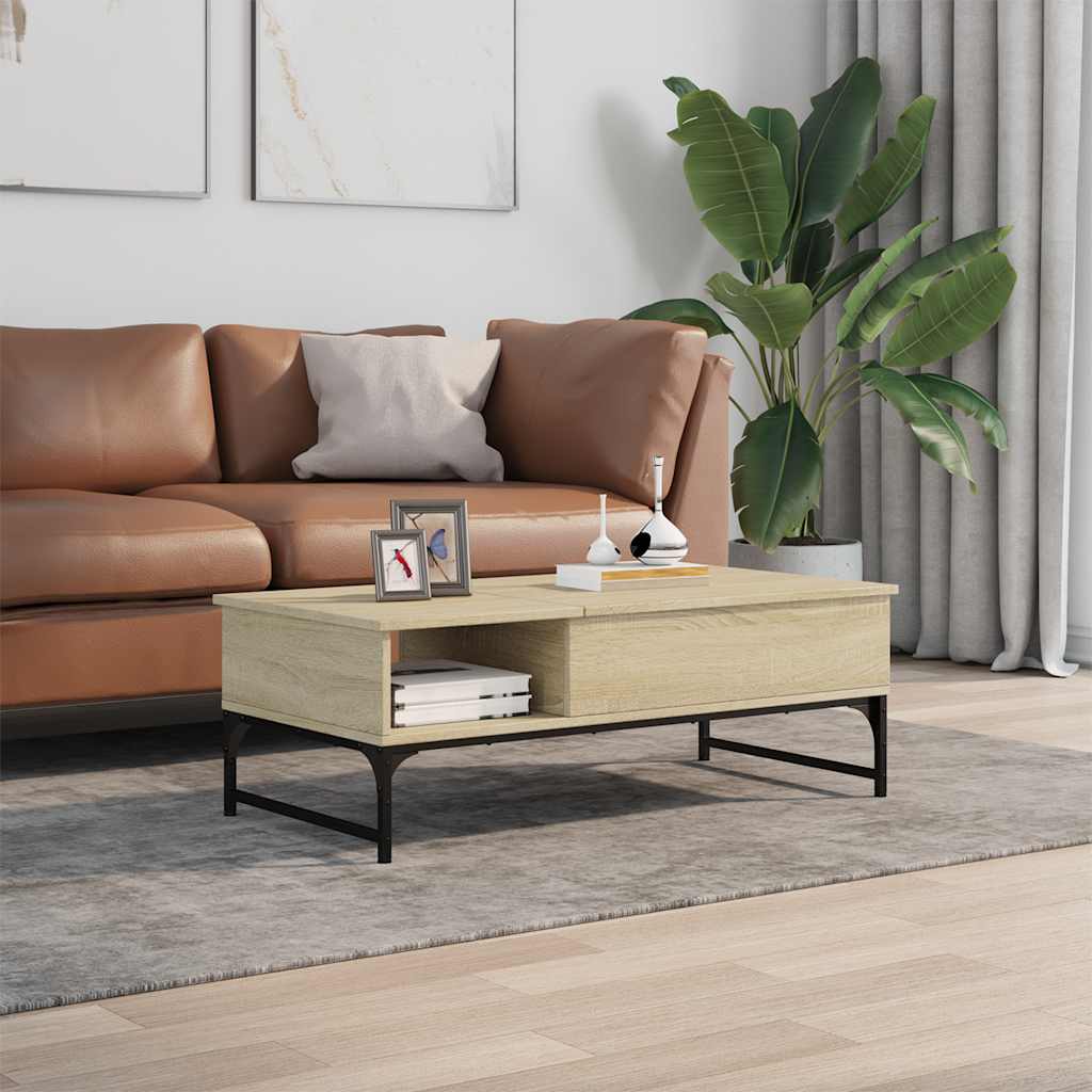 Thumbnail - vidaXL Couchtisch Sonoma-Eiche 100x50x35 cm Holzwerkstoff und Metall