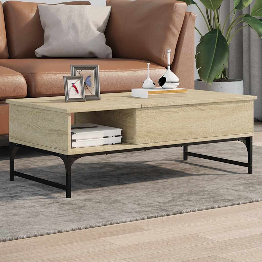 Thumbnail - vidaXL Couchtisch Sonoma-Eiche 100x50x35 cm Holzwerkstoff und Metall