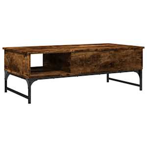 Konferenční stolek kouřový dub 100 x 50 x 35 cm kompozit a kov - obrázek 2