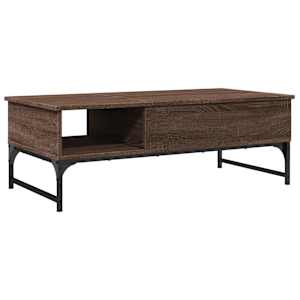 vidaXL kohvilaud, pruun tamm, 100 x 50 x 35 cm, tehispuit ja metall