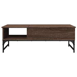 Konferenční stolek hnědý dub 100 x 50 x 35 cm kompozit a kov - obrázek 5