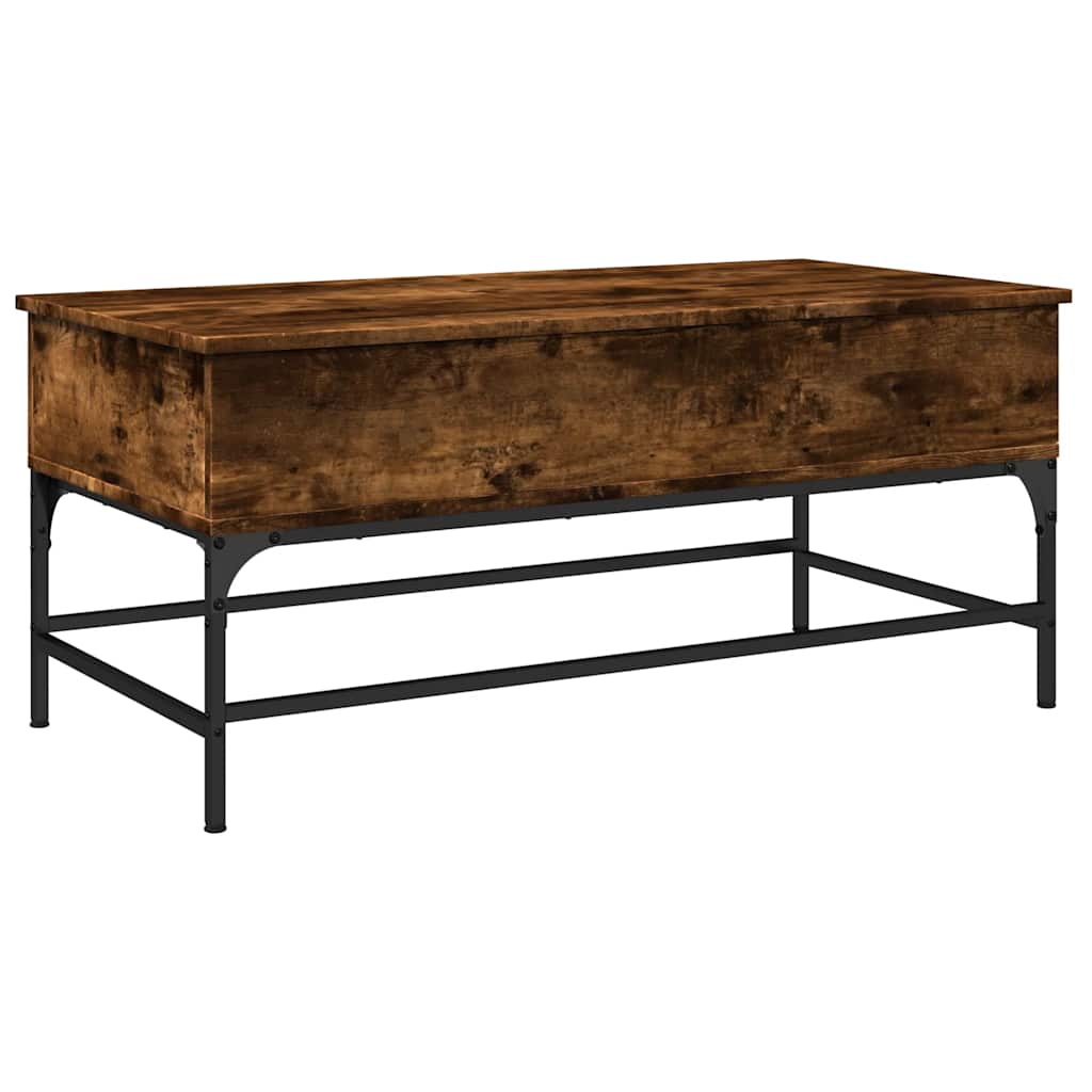 vidaXL Konferenční stolek kouřový dub 100 x 50 x 45 cm kompozit a kov