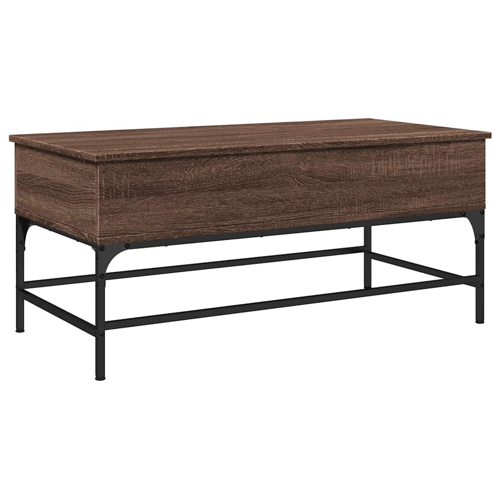 vidaXL Konferenční stolek hnědý dub 100 x 50 x 45 cm kompozit a kov