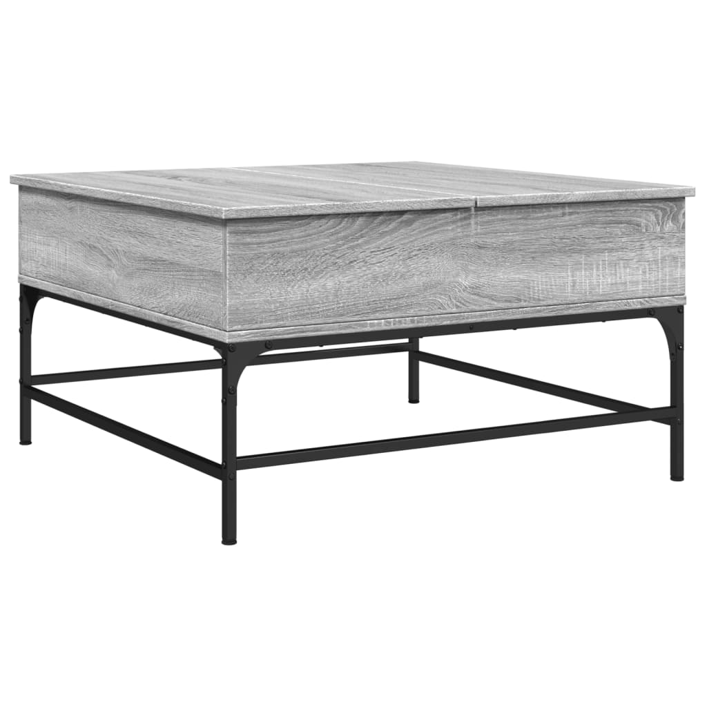vidaXL Konferenční stolek šedý sonoma 80 x 80 x 45 cm kompozit a kov