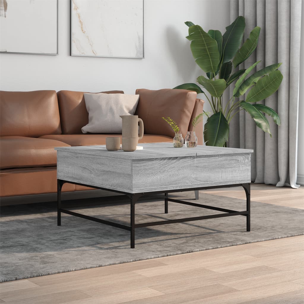 Thumbnail - vidaXL Couchtisch Grau Sonoma 80x80x45 cm Holzwerkstoff und Metall