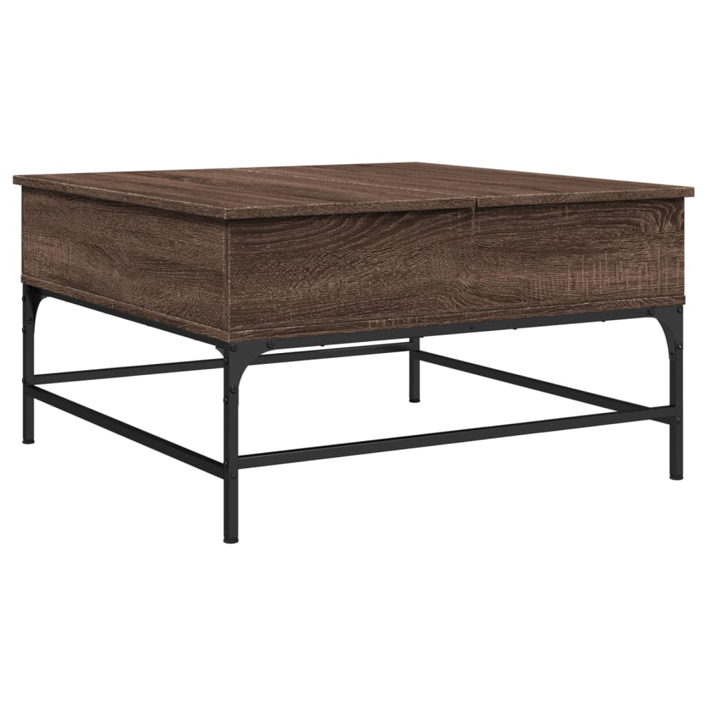 vidaXL Konferenční stolek hnědý dub 80x80x45 cm kompozitní dřevo a kov