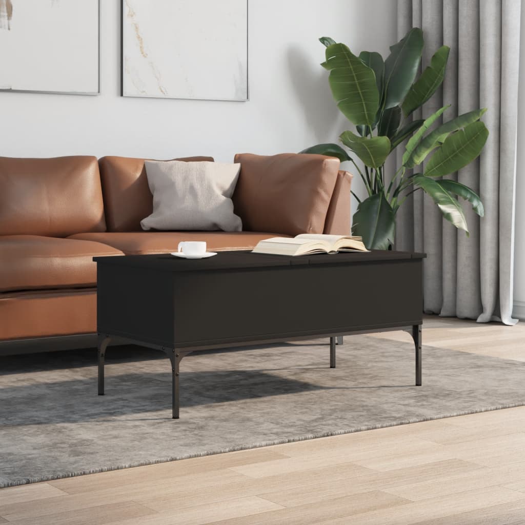 Thumbnail - vidaXL Couchtisch Schwarz 100x50x45 cm Holzwerkstoff und Metall
