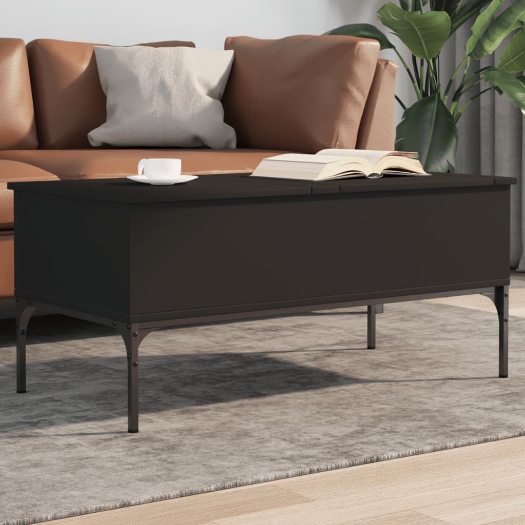 Couchtisch Schwarz 100x50x45 cm Holzwerkstoff und Metall