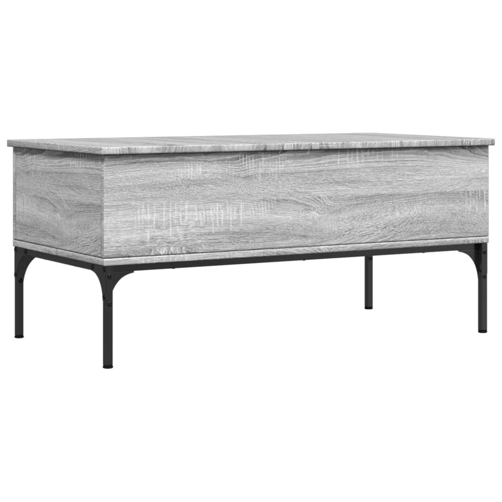 vidaXL Konferenční stolek šedý sonoma 100 x 50 x 45 cm kompozit a kov