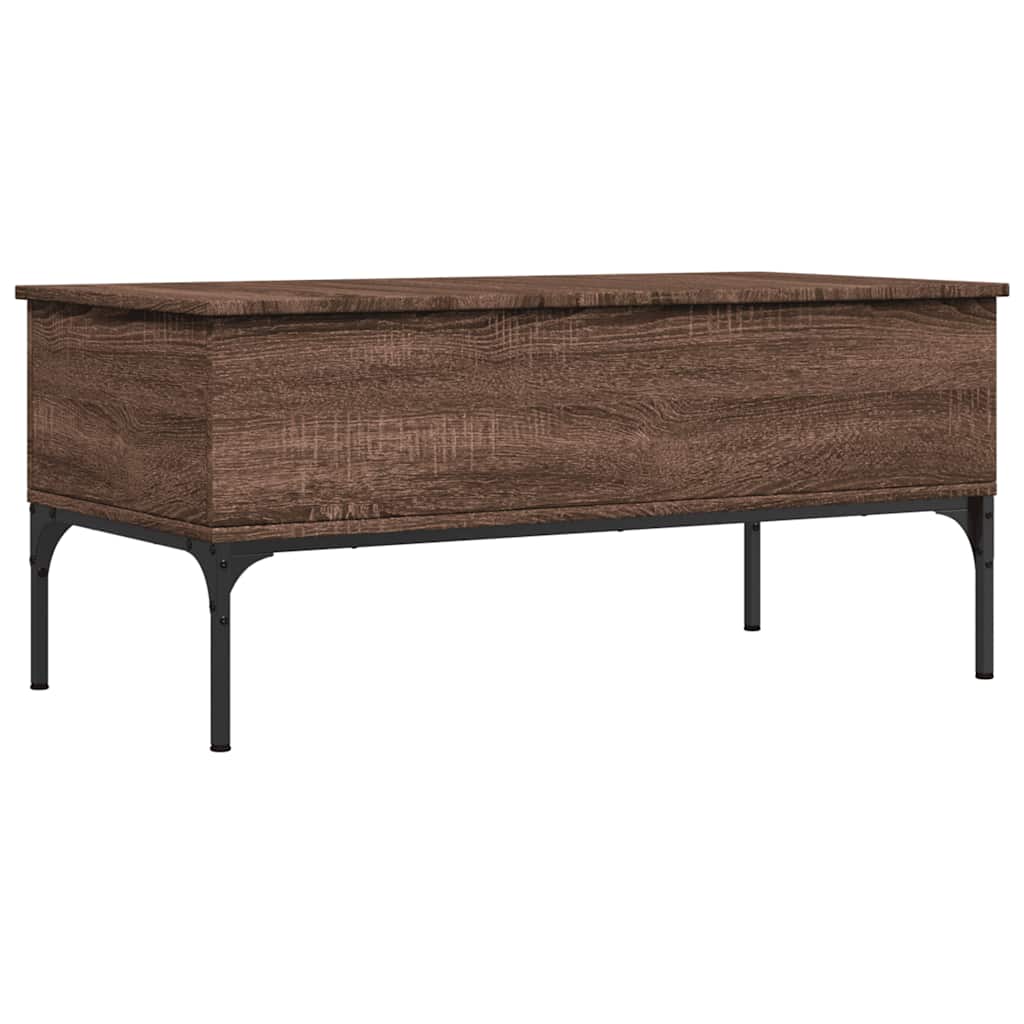 vidaXL Konferenční stolek hnědý dub 100 x 50 x 45 cm kompozit a kov