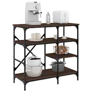 Stojalo za peko rjavi hrast 90x40x84 cm inž. les in kovina