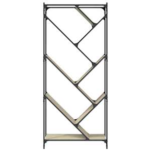 Knihovna dub sonoma 79 x 30 x 180 cm kompozitní dřevo a kov - obrázek 5