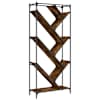 vidaXL raamatualus, suitsutamm, 79 x 30 x 180 cm, tehispuit ja metall