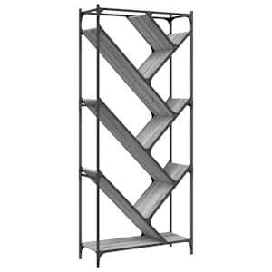 vidaXL raamatualus, hall Sonoma, 79 x 30 x 180 cm, tehispuit ja metall