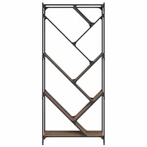 Knihovna hnědý dub 79 x 30 x 180 cm kompozitní dřevo a kov - obrázek 5