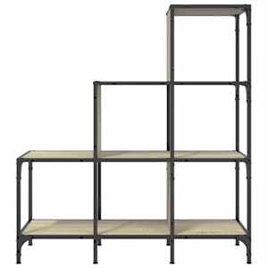 Knihovna dub sonoma 92 x 30 x 102 cm kompozitní dřevo a kov - obrázek 5