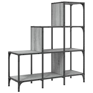 vidaXL raamatualus, hall Sonoma, 92 x 30 x 102 cm, tehispuit ja metall