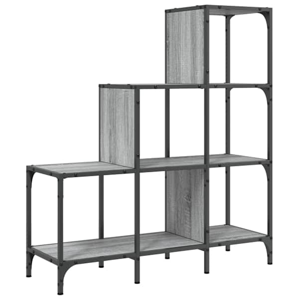 vidaXL raamatualus, hall Sonoma, 92 x 30 x 102 cm, tehispuit ja metall