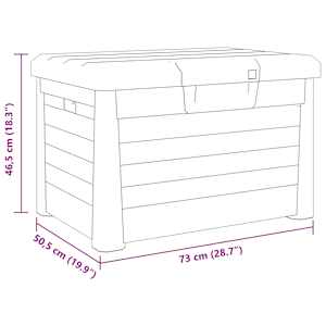Zahradní box na podušky šedý 73 x 50,5 x 46,5 cm polypropylen - obrázek 11