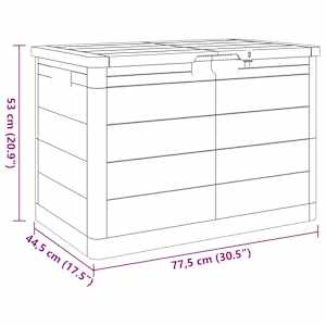 Zahradní box na podušky šedý 77,5 x 44,5 x 53 cm polypropylen - obrázek 11