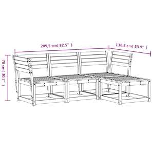 Vrtna sedežna garnitura 4-delna trden les douglas - slika 8