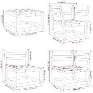 Vrtna sedežna garnitura 5-delna trden les douglas - slika 10