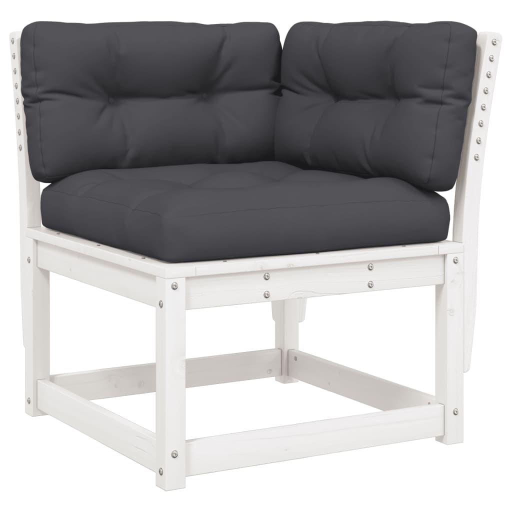 Thumbnail - vidaXL 7-tlg. Garten-Lounge-Set mit Kissen Weiß Massivholz Kiefer