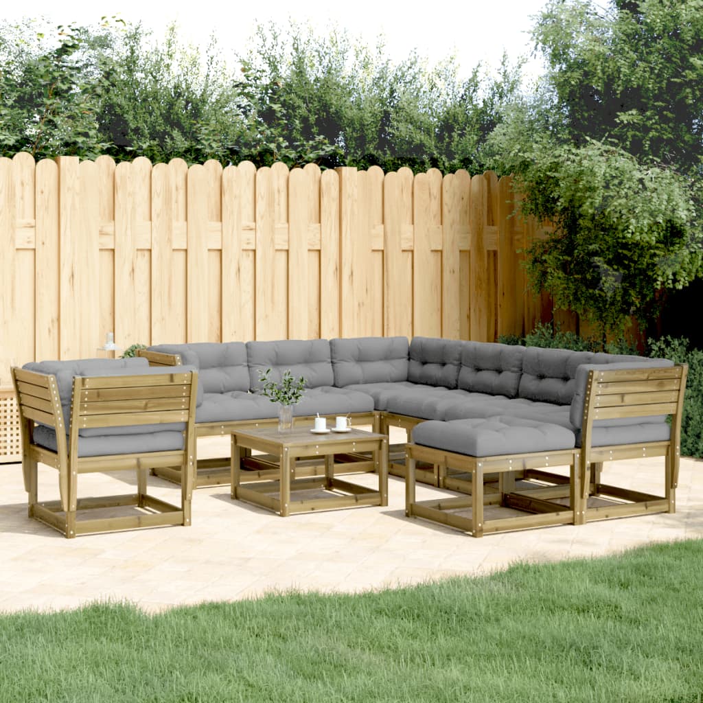 vidaXL 8-tlg. Garten-Lounge-Set mit Kissen Imprägniertes Kiefernholz