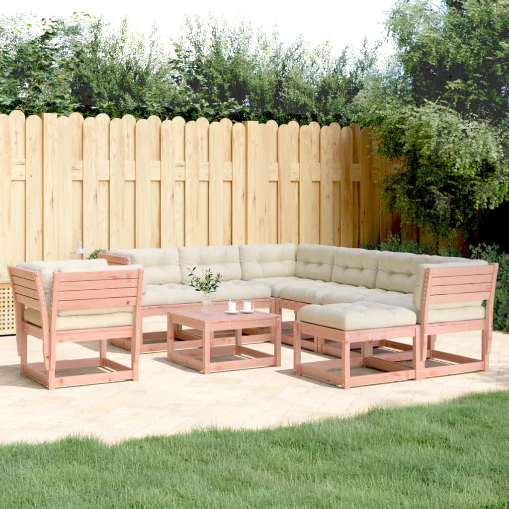 8-tlg. Garten-Lounge-Set mit Kissen Massivholz Douglasie