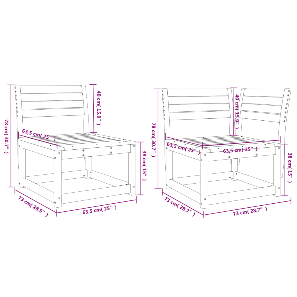 imagem de vidaXL 5 pcs conjunto de sofás para jardim madeira de pinho impregnada10