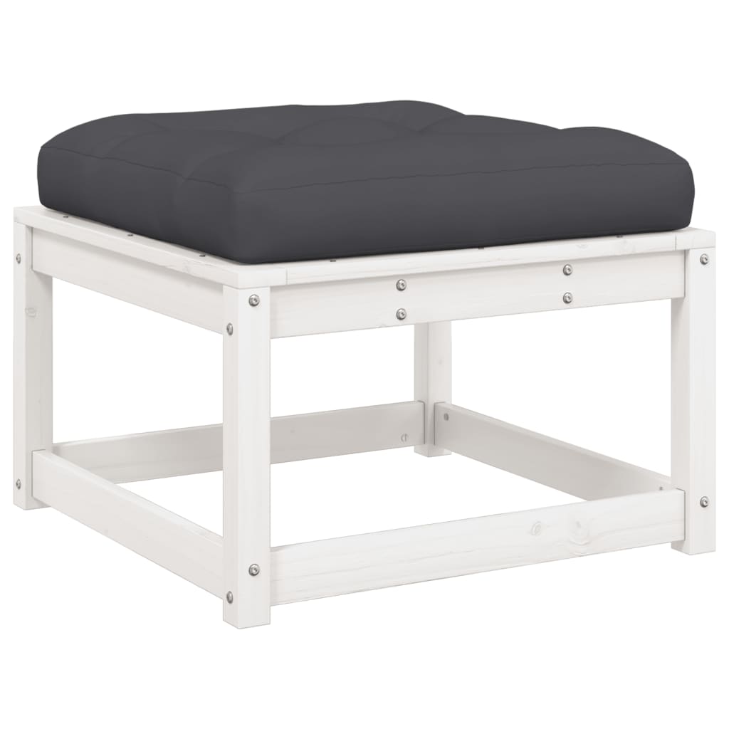 vidaXL 5-delige Loungeset met kussens massief grenenhout wit afbeelding