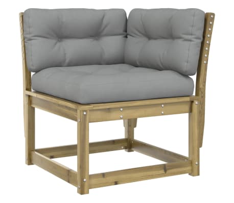 vidaXL Set canapele de grădină cu perne, 6 piese, lemn de pin tratat