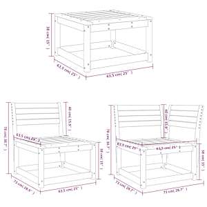 Vrtna sedežna garnitura 6-delna trdna borovina - slika 8