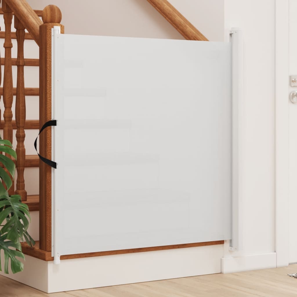 Cancelletto Retrattile per Animali Domestici Bianco 102,5x125cm