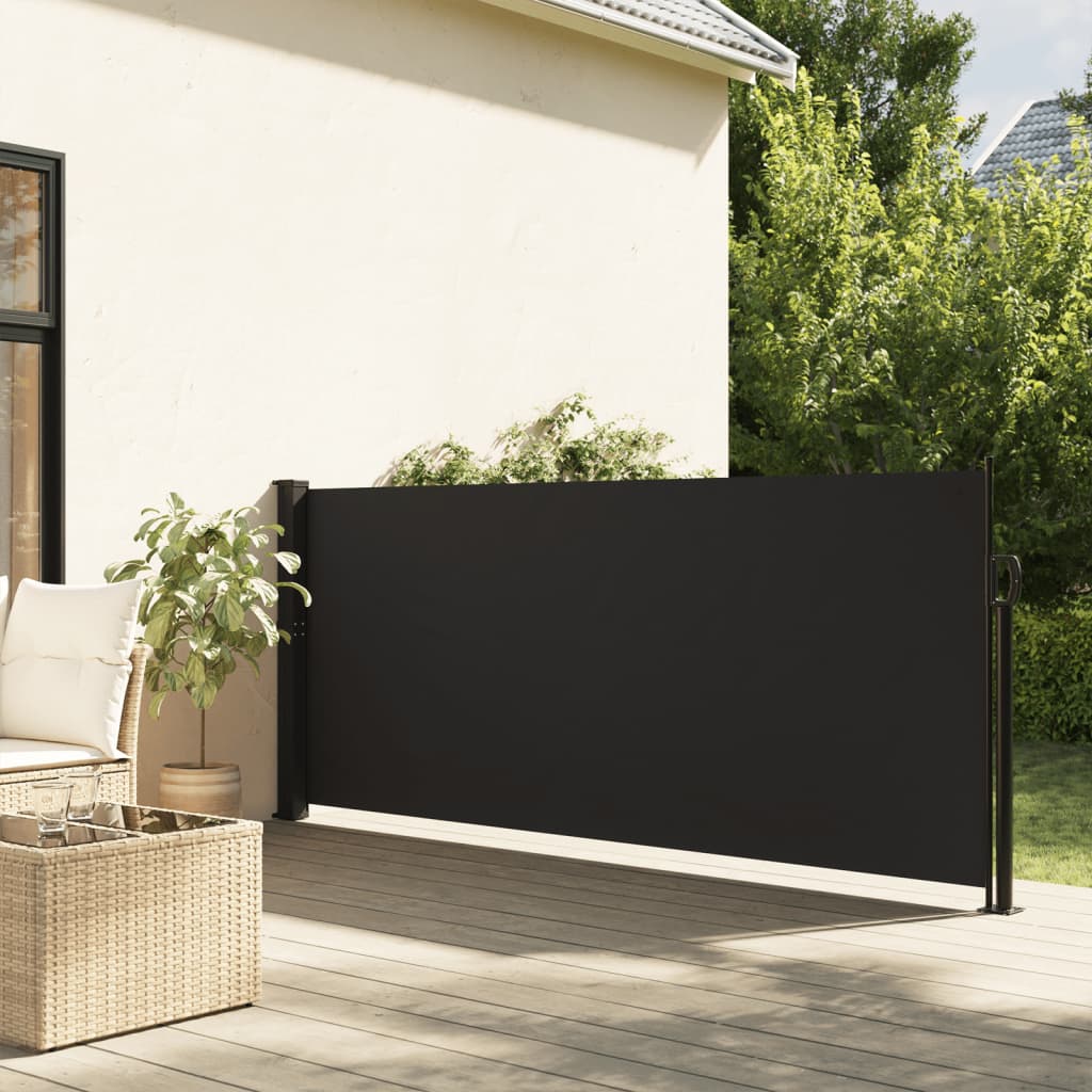 vidaXL Seitenmarkise Ausziehbar Schwarz 100x300 cm