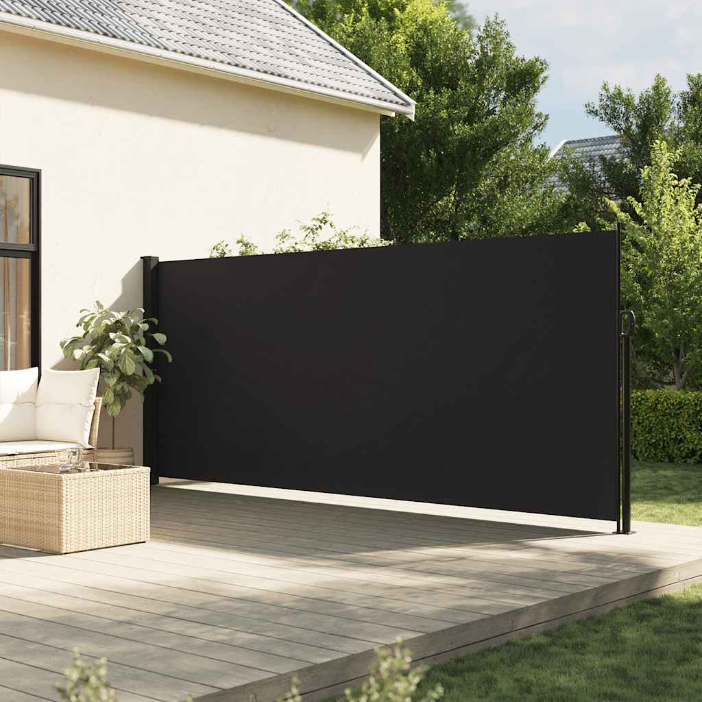 vidaXL Seitenmarkise Ausziehbar Schwarz 180x300 cm