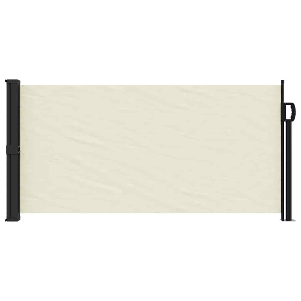 vidaXL Windscherm uittrekbaar 100x500 cm crèmekleurig afbeelding
