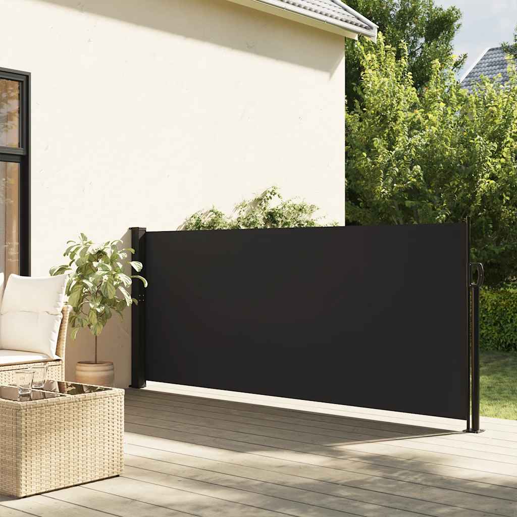 vidaXL Seitenmarkise Ausziehbar Schwarz 120x500 cm