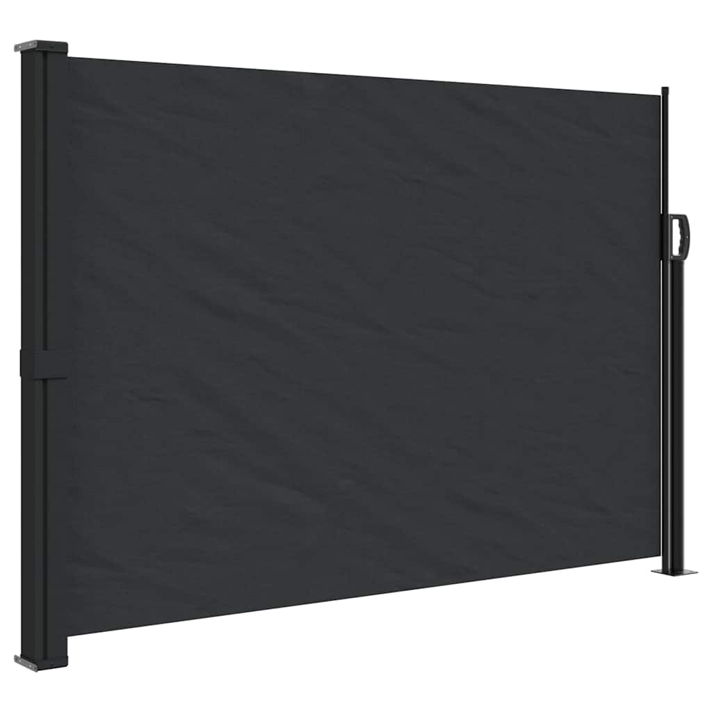 vidaXL Zatahovací boční markýza černá 140 x 500 cm