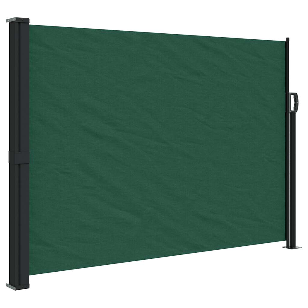 vidaXL Zatahovací boční markýza tmavě zelená 140 x 500 cm
