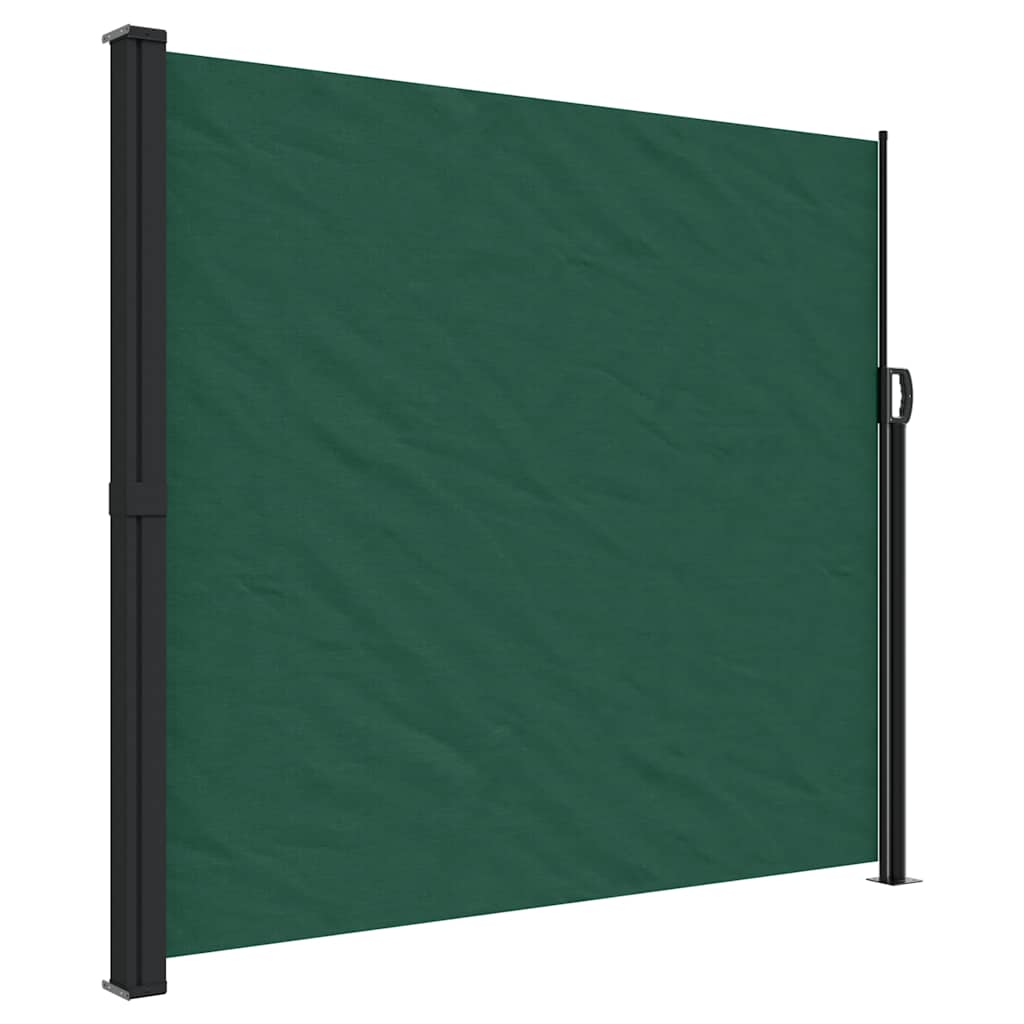 vidaXL Zatahovací boční markýza tmavě zelená 180 x 500 cm