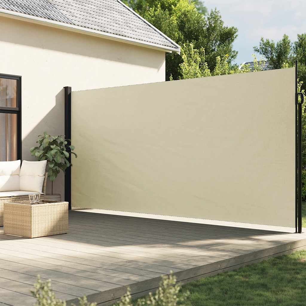 vidaXL Seitenmarkise Ausziehbar Creme 200x500 cm