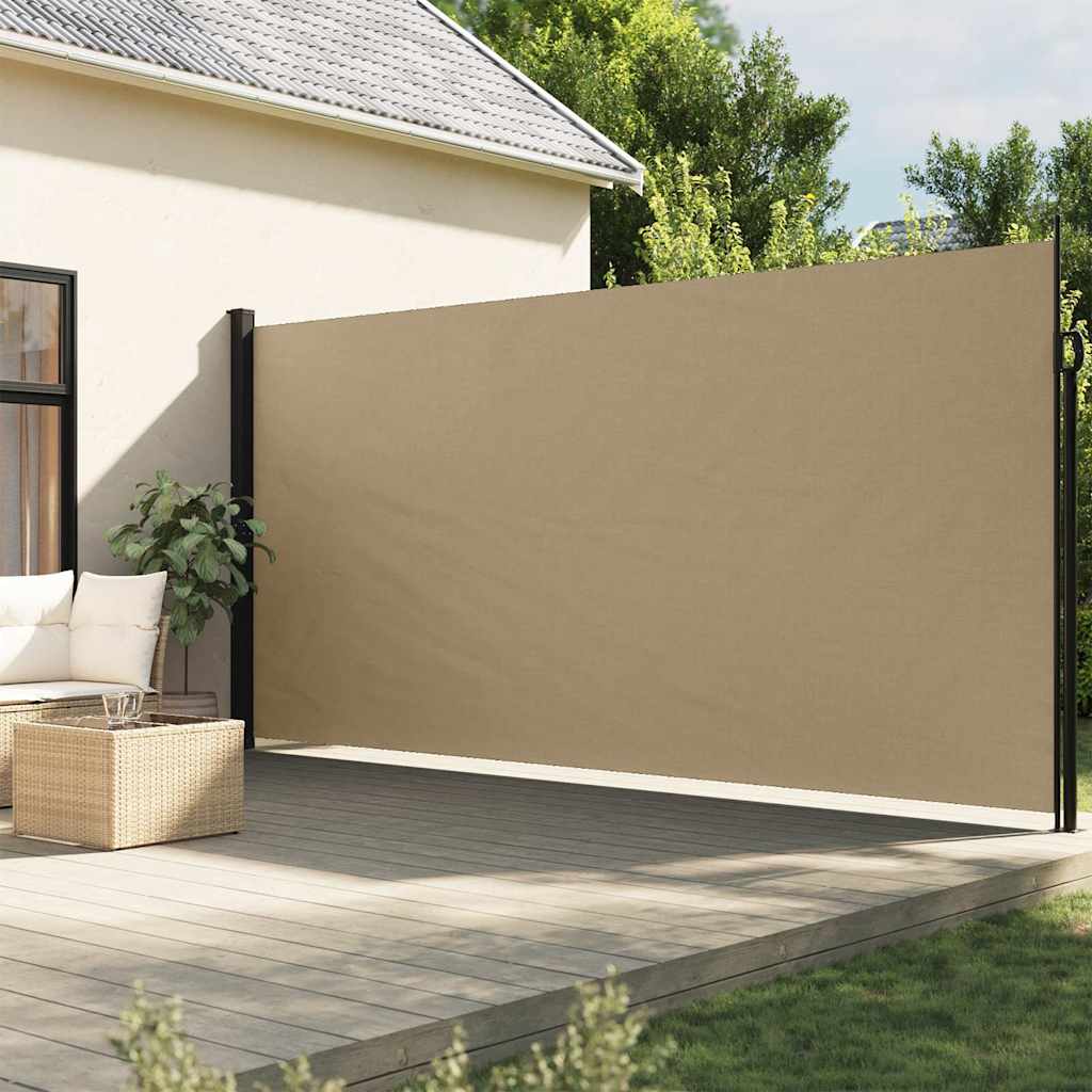 Uttrekkbar sidemarkise beige 200x500 cm