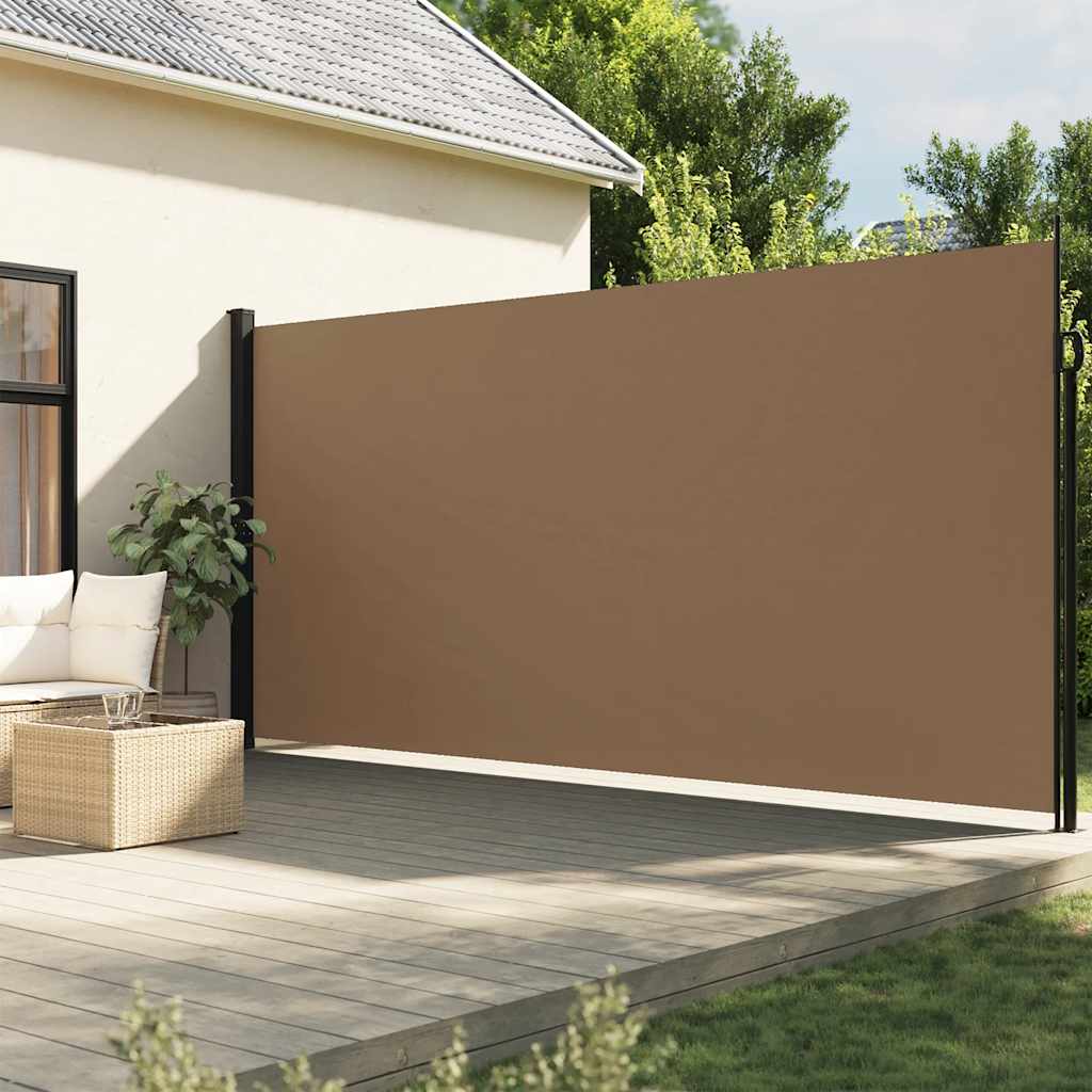 Uttrekkbar sidemarkise gråbrun 200x500 cm