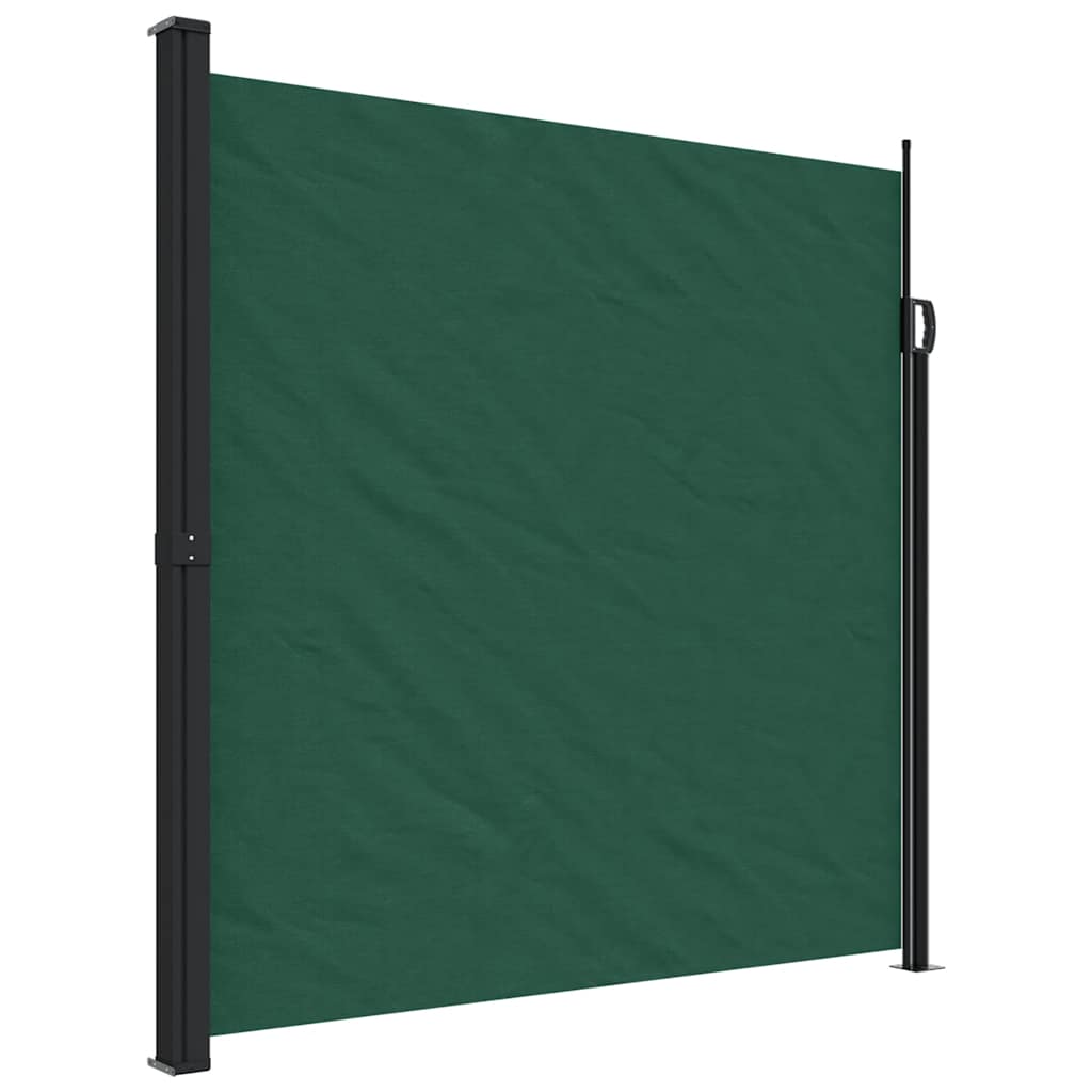vidaXL Zatahovací boční markýza tmavě zelená 200 x 500 cm